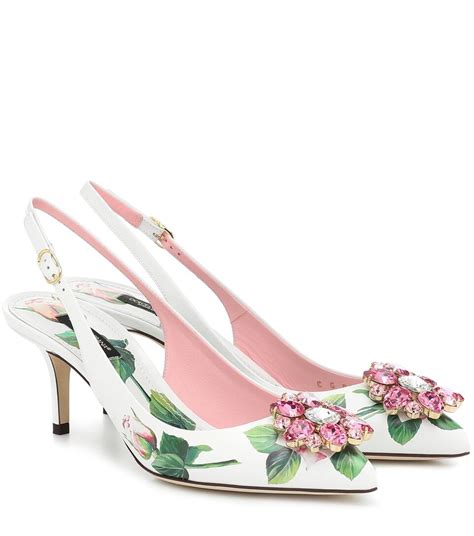 dolce gabbana floral print pumps|dolce gabbana slingback pumps.